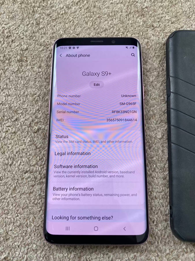 Samsung S9+ 128gb 6gb ram with cover