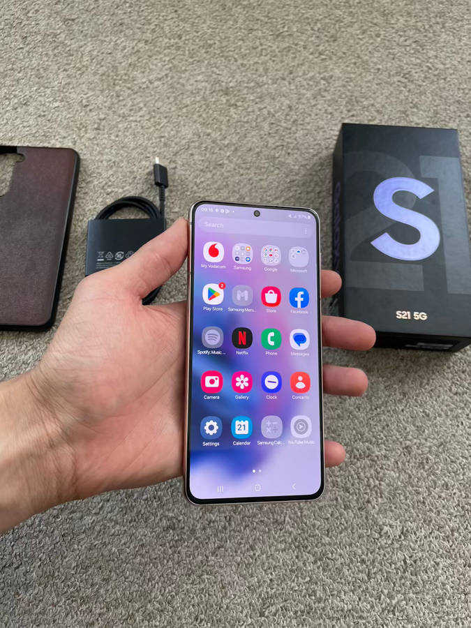 Samsung S21 5G 256gb Dual SIM phantom violet with box and cover