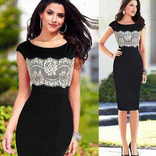2015 NEW YOU LOOK!!! GORGEOUS LACE SASH BODYCON PENCIL DRESS