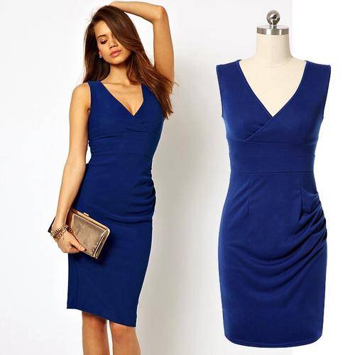 BLUE DART HIP DETAIL WORK PARTY OFFICE-DRESS