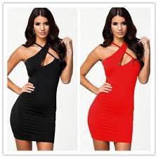 RED CLUB X CROSS NECK DRESS