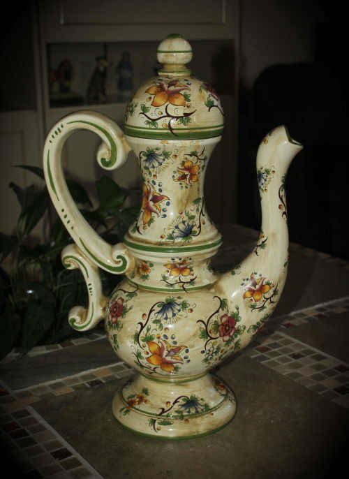 Vintage Capodimonte large handled urn vase with lid -made in Italy - no damage 500x300mm
