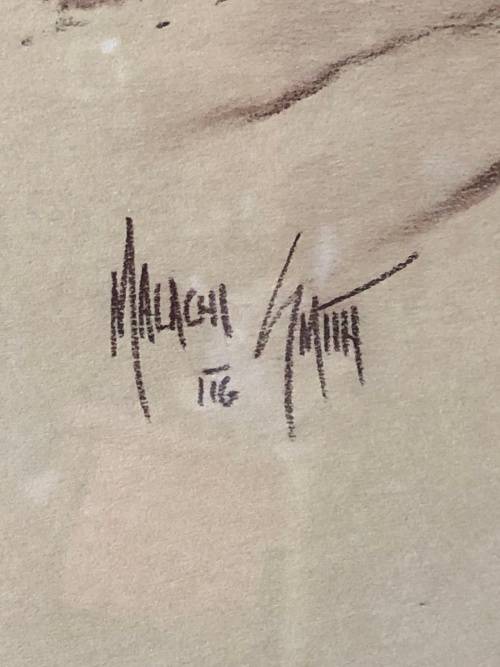 INVESTMENT ART!! MALACHI SMITH (1948-2012) SA ARTIST ORIGINAL LARGE SKETCH - SIGNED AND FRAMED