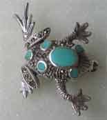 Beautiful detailed 925 Sterling Silver Frog Brooch