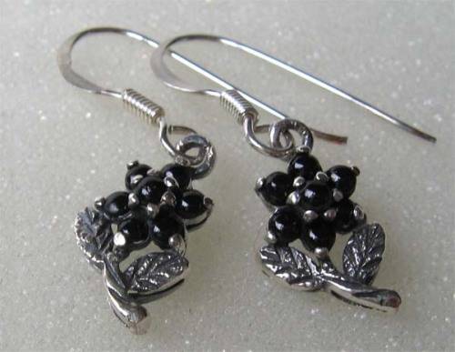 Sterling Silver, Onyx & Marcasite Earrings.