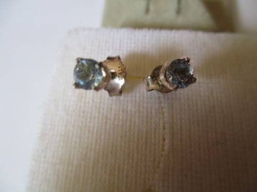 925 Sterling Silver  and Blue Topaz Earrings