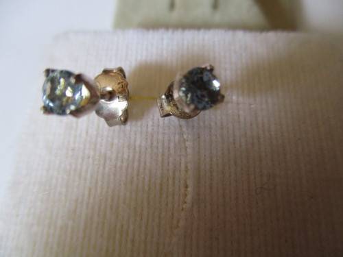 925 Sterling Silver  and Blue Topaz Earrings