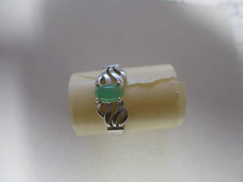 Sterling Silver &  Jade Ring