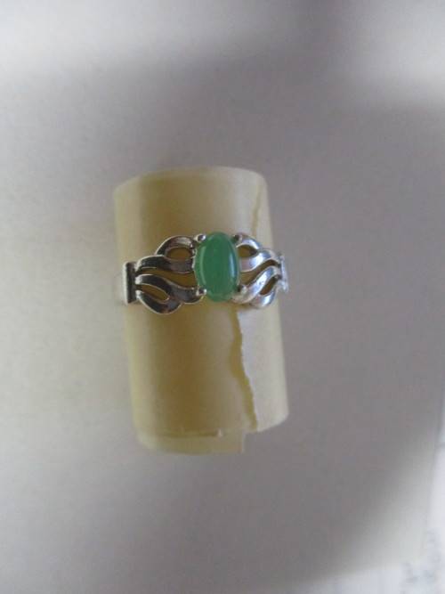 Sterling Silver &  Jade Ring