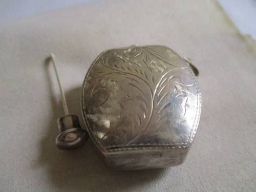 Vintige Sterling Silver Perfume Bottel Pendant