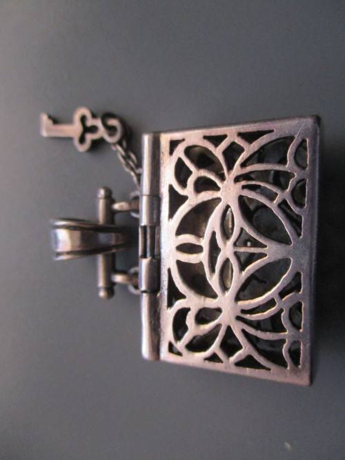 925 Sterling Silver  and Genuine Garnet `purse `/ Pendant