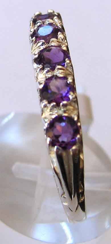 925 -Sterling Silver  and Genuine Amethysts Ring