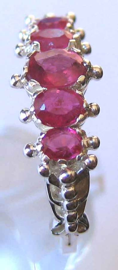 925 Sterling Silver and Rubies Ring.