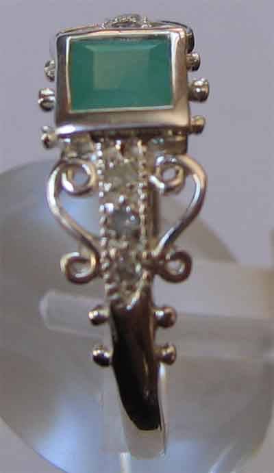 New - Genuine Emerald and Diamonds Ring.