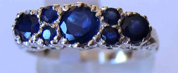 Beautiful  -Sterling Silver  and Blue Sapphires  - Ring