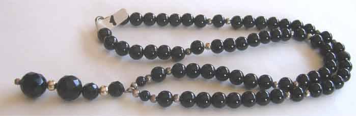 Beautiful Black Onyx and Sterling Silver Necklace.