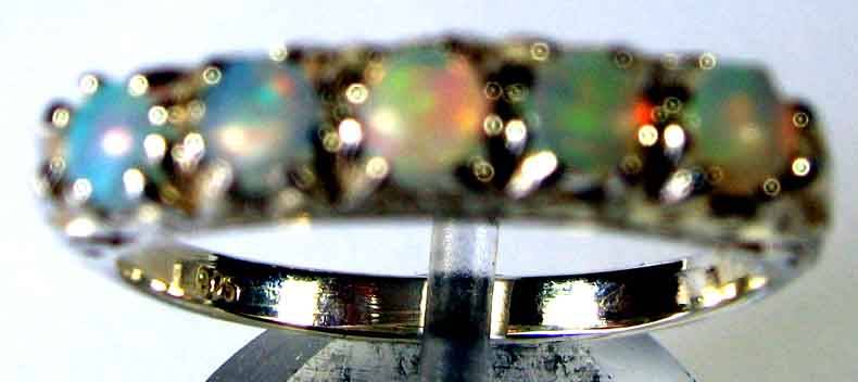 Genuine Sterling Silver and Australian Opals Ring.