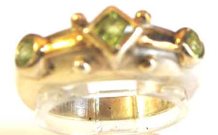 Sterling Silver and Peridot Ring - New Ring.
