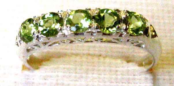 Beautiful Sterling Silver and Genuine  Peridot Ring,
