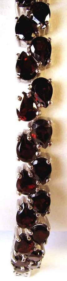 Stunning Sterling Silver and Genuine Garnets Bracelet.