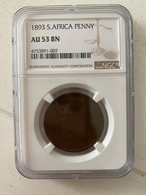 1893 ZAR Penny *AU53*