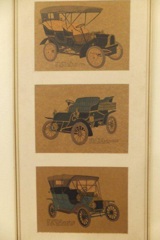 Picture of 3 vintage cars: Buick, Model C - 1905, Cadillac, 1902, Ford Touring 1908 : collectable!