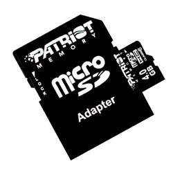 4GB PATRIOT MicroSDHC card with MINI & SD adapter