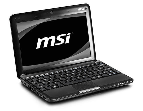MSI U135 10.1", Intel Atom 1.66GHz, 1GB RAM, 250GB HDD, WIN7 Starter IN BLUE, RED, PINK, BLACK