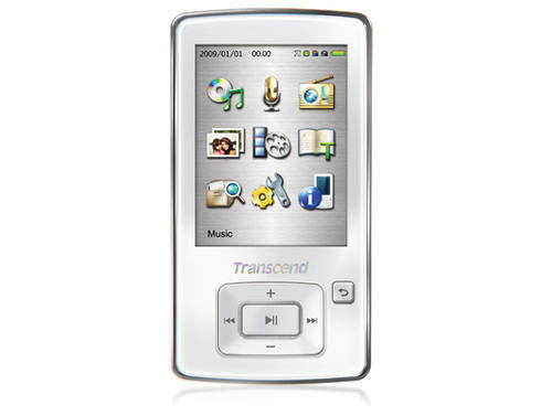 TRANSCEND MP3, MP4 PLAYER - 2.4" screen  8GB & FM PLAYER - WHITE