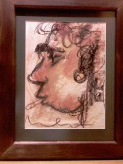 Claerhout Self-Potrait A4 Mixed Medium, 30+ years old, he was still smoking then.