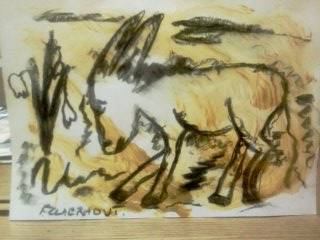 Claerhout A4 Donkey - Unframed Multimedium Signed