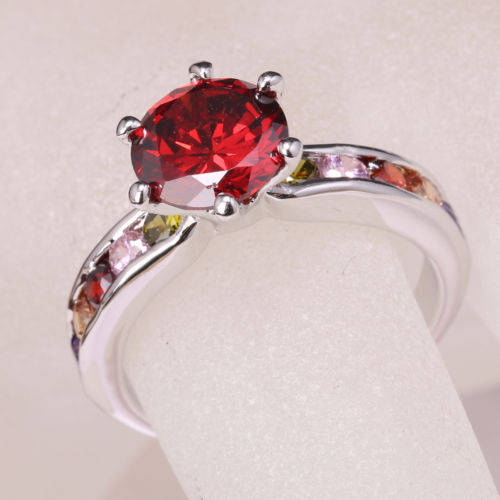 Beautiful Multi gemstone 925 silver ring