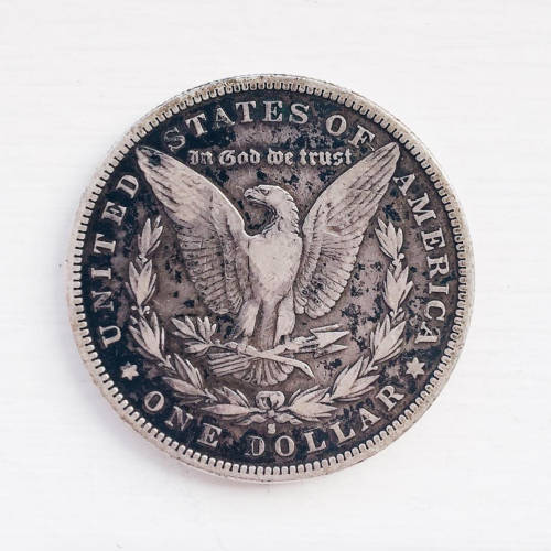 1884 US Morgan Silver Dollar. S mint mark for San Francisco.