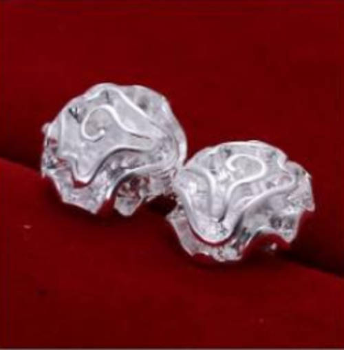 Sterling Silver Stud earrings - Rose balls