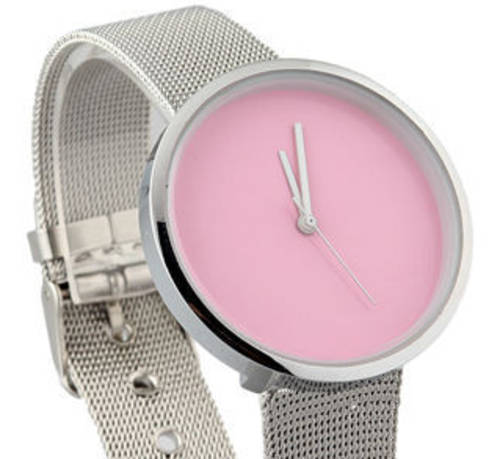 Womens Stainless steal wristwatch - Soft pink