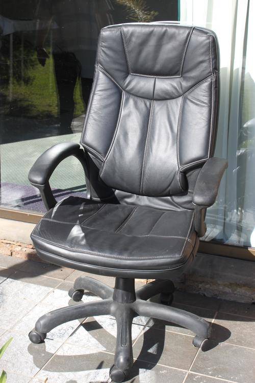 Black Genuine Leather Executive Office Chair