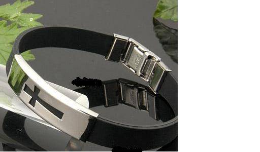 rubber band and stainless steel bracelet