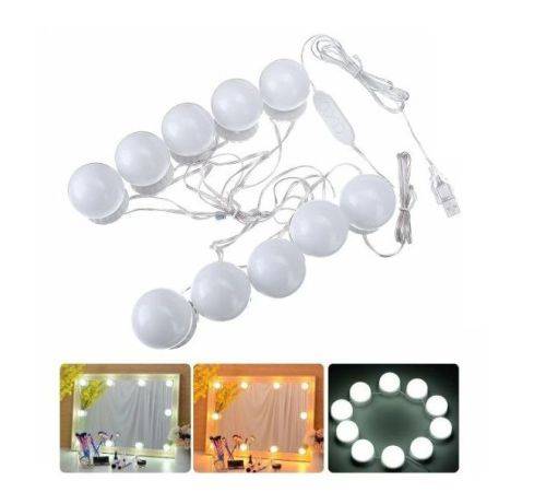 Hollywood Style Vanity Mirror Lights with USB Input and Adjustable Light setting Switch