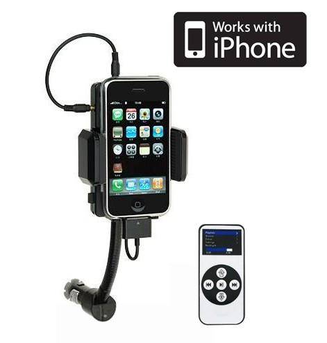 All in one FM transmitter kit for iPhone / iPod & MP3/MP4 or any Phone with 3.5mm plug - Nano3G