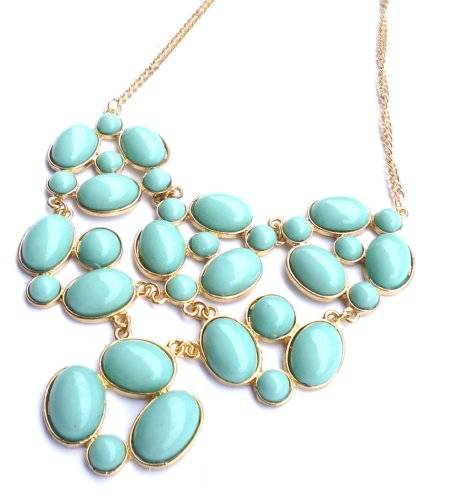 BUBBLE NECKLACE ON SALE = Costume brushed gold metal BUBBLE necklace  in a gift box