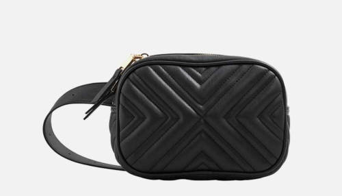 MANGO Quilted Belt Bag - Black