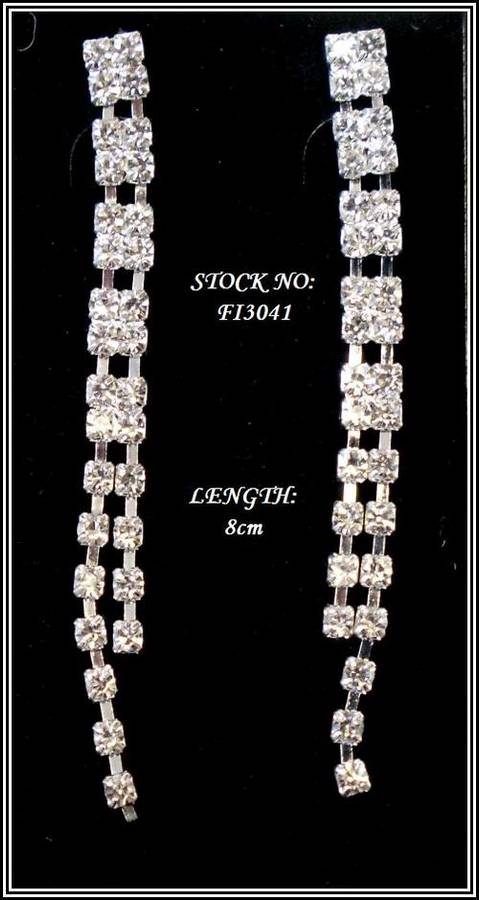 CRAZZZY R1 AUCTION - DIAMANTE LONGER LENGTH EARRINGS - 8cm