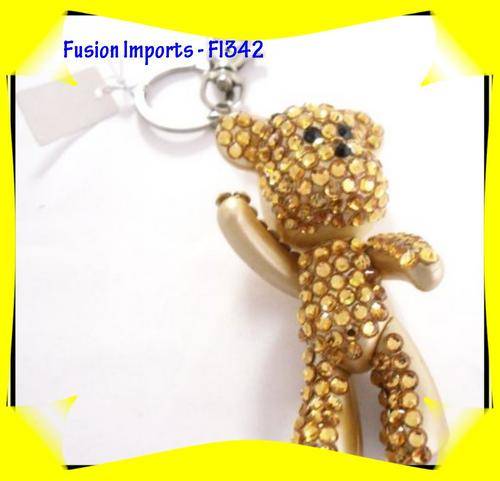 CRAZZZY R1 AUCTION - RHINESTONE BEAR BAG CHARM WITH MOVABLE ARMS & LEGS