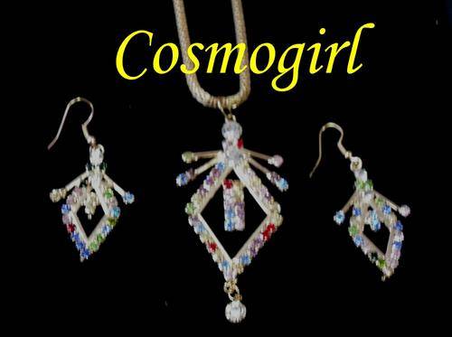 CRAZZZY R1 AUCTION - COLOUR DIAMANTE NECKLACE, PENDANT & EARRINGS SET