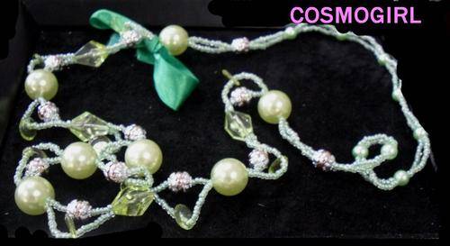CRAZZZY R1 AUCTION***PEARL BEAD NCKLACE WITH SATIN BOW***