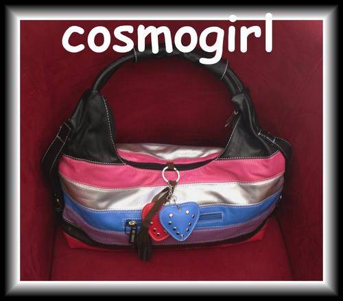 stunning multi stripe handbag - 37cm X 30cm