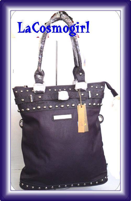 FREE SHIPPING - stunning purple studded handbag - also has sling straps separately - 37cm X 33cm