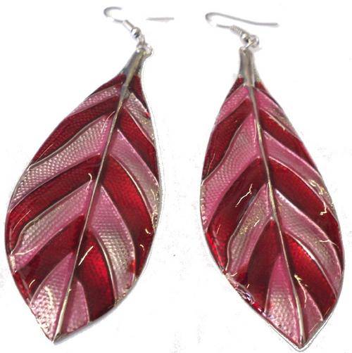CRAZZZY R1 AUCTION - STUNNING SUMMER LEAF SHAPE EARRINGS - 10.5cm
