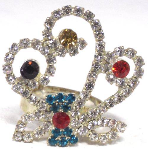 CRAZZZY R1 AUCTION - STUNNING DIAMANTE RING 3cm - ADJUSTABLE BAND