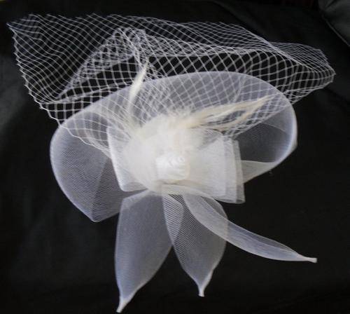 BRIDAL & PROM RANGE - LARGE FASCINATOR WITH NET